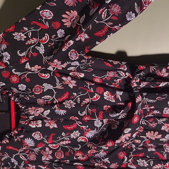 Banana Republic Size 4 Fall Midi Dress With Flowers - Picture 4 of 9